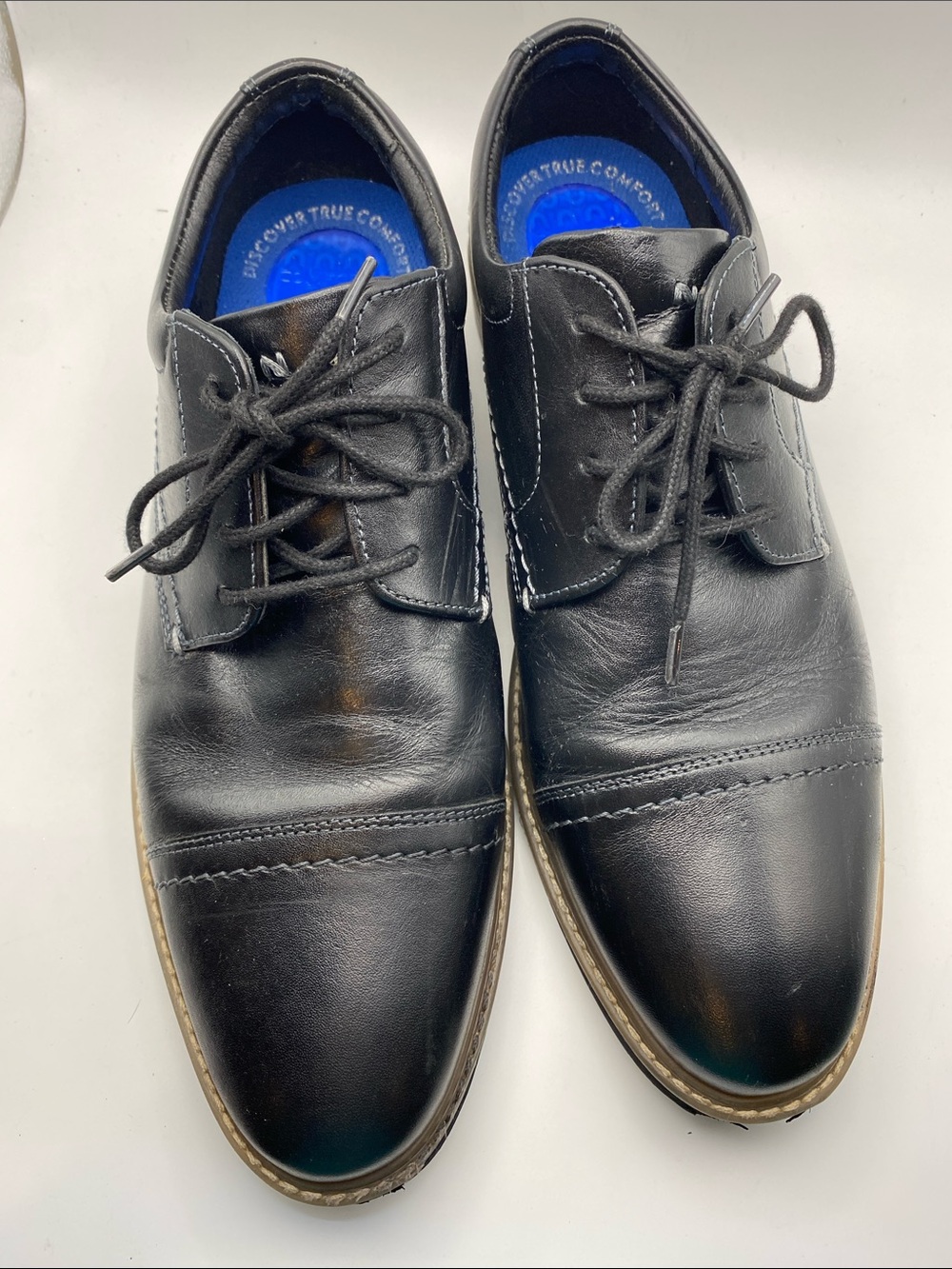 Men's Black Leather Lace-Up Dress Shoes NUNN BUSH size 9.5